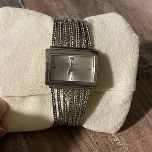 Vintage Anne Klein Silver Rectangular Women's Watch. Needs a battery
